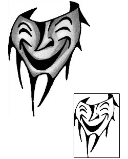 Comedy Tragedy Mask Tattoo ANF-01533