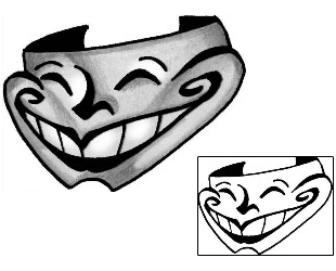 Comedy Tragedy Mask Tattoo ANF-01534