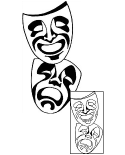 Comedy Tragedy Mask Tattoo ANF-01541