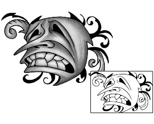 Comedy Tragedy Mask Tattoo ANF-01553