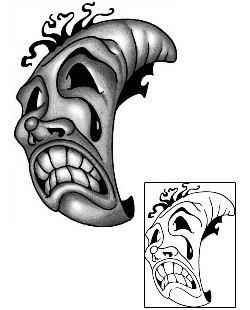 Comedy Tragedy Mask Tattoo ANF-01554
