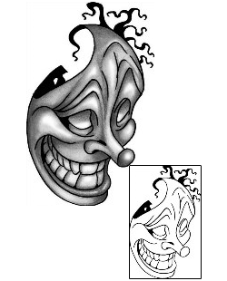 Comedy Tragedy Mask Tattoo ANF-01555