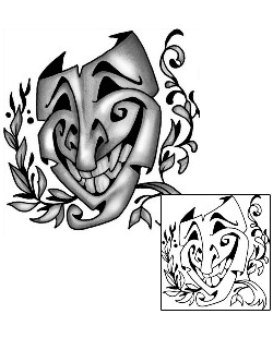 Comedy Tragedy Mask Tattoo ANF-01561