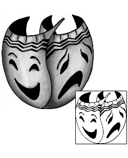 Comedy Tragedy Mask Tattoo ANF-01566