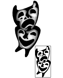 Comedy Tragedy Mask Tattoo ANF-01590