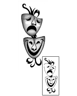 Comedy Tragedy Mask Tattoo ANF-01604