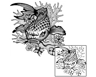 Asian Tattoo Marine Life tattoo | ANF-01853