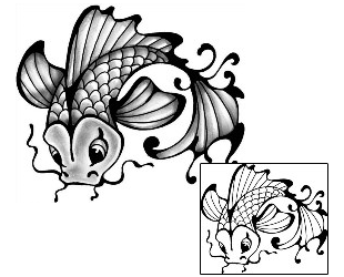 Koi Tattoo Marine Life tattoo | ANF-01856