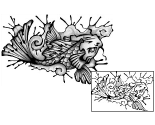 Asian Tattoo Marine Life tattoo | ANF-01859
