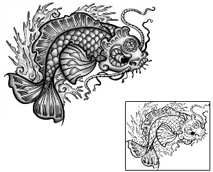 Koi Tattoo Marine Life tattoo | ANF-01863