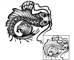 Asian Tattoo Marine Life tattoo | ANF-01887