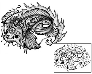 Fish Tattoo Marine Life tattoo | ANF-01898