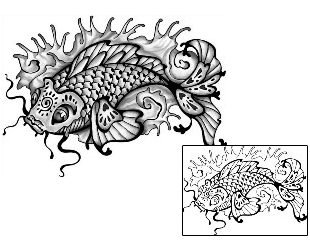 Koi Tattoo Marine Life tattoo | ANF-01906
