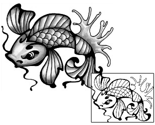 Koi Tattoo Marine Life tattoo | ANF-01926