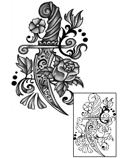 Dagger Tattoo Plant Life tattoo | ANF-01936