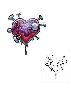 Religious & Spiritual Tattoo Bloody Stabbing Heart Tattoo