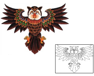 Owl Tattoo Animal tattoo | AQF-00014