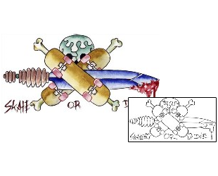 Crossbones Tattoo Skate Or Die Tattoo