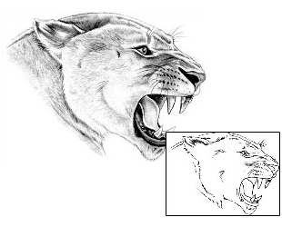 Mountain Lion Tattoo Animal tattoo | AUF-00004
