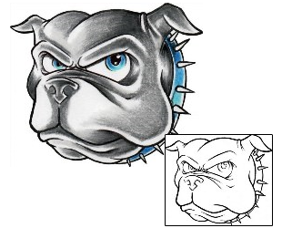 Bulldog Tattoo Blue Eyed Bulldog Tattoo