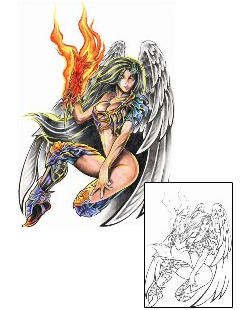 Angel Tattoo Religious & Spiritual tattoo | AXF-00376