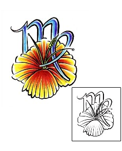 Hibiscus Tattoo Zodiac tattoo | AXF-01099