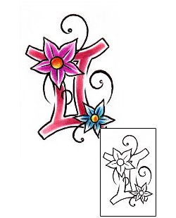 Gemini Tattoo Zodiac tattoo | AXF-01110