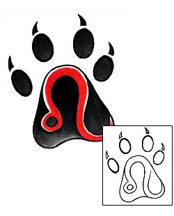 Paw Print Tattoo Zodiac tattoo | AXF-01113