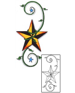 Nautical Star Tattoo Astronomy tattoo | AZF-00039