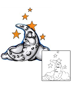 Moon Tattoo Astronomy tattoo | AZF-00052