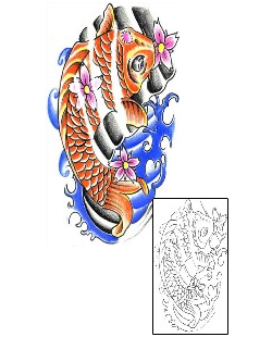 Koi Tattoo Marine Life tattoo | BAF-00051