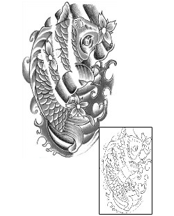 Koi Tattoo Marine Life tattoo | BAF-00100