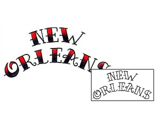 Picture of Red New Orleans Lettering Tattoo