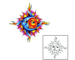 Sun Tattoo Specific Body Parts tattoo | BBF-00093