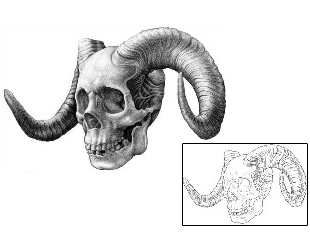 Picture of Horn Skull Tattoo