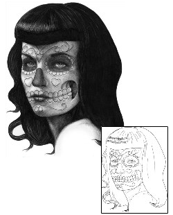 Day of the Dead Tattoo Bettie Page Sugar Skull Tattoo