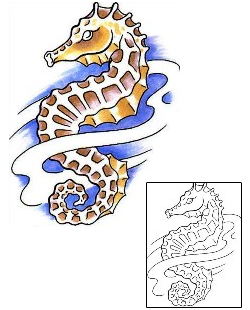 Seahorse Tattoo Marine Life tattoo | BJF-00157