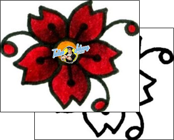 Flower Tattoo plant-life-flowers-tattoos-captain-black-bkf-00276