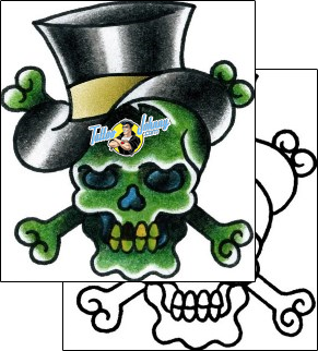 Skull Tattoo horror-skull-tattoos-captain-black-bkf-00351