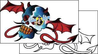 Devil - Demon Tattoo horror-skull-tattoos-captain-black-bkf-00355