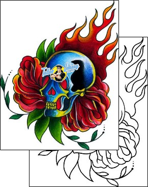 Fire – Flames Tattoo miscellaneous-fire-tattoos-captain-black-bkf-00424