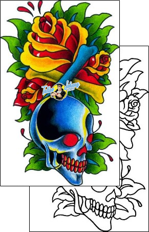 Rose Tattoo plant-life-rose-tattoos-captain-black-bkf-00426