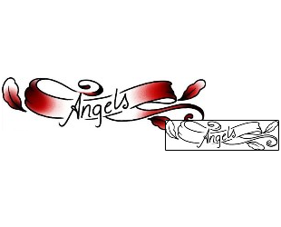 Religious & Spiritual Tattoo Red Angel Banner Tattoo