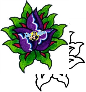 Flower Tattoo plant-life-flowers-tattoos-captain-black-bkf-00651