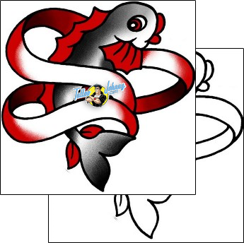 Fish Tattoo marine-life-fish-tattoos-captain-black-bkf-00726