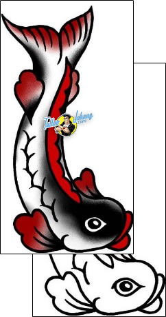 Fish Tattoo marine-life-fish-tattoos-captain-black-bkf-00819