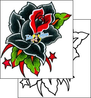 Rose Tattoo plant-life-rose-tattoos-captain-black-bkf-00848