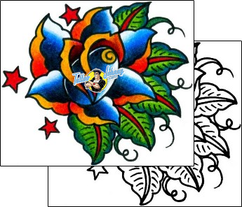 Rose Tattoo plant-life-rose-tattoos-captain-black-bkf-00909