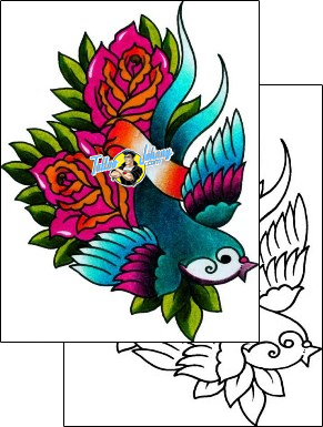 Bird Tattoo animal-bird-tattoos-captain-black-bkf-00936