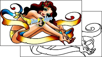 Pin Up Tattoo for-men-woman-tattoos-captain-black-bkf-01164